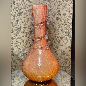 Vintage Murano‑Style Gold Leaf Art Glass vase– Hand‑Blown